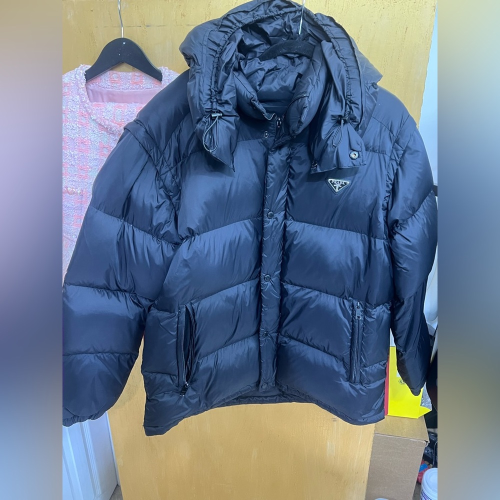Prada  Men’s Puffer Jacket With Removable Sleeves (Turns into Vest)